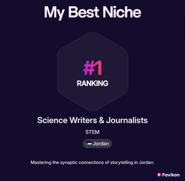 طالبة عمّان الأهلية كندا المفلح تتصدر تصنيفًا عالميًا بمجال صحافة العلوم 